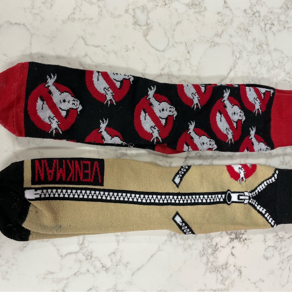 Ghostbusters Themed Socks - Black and Tan